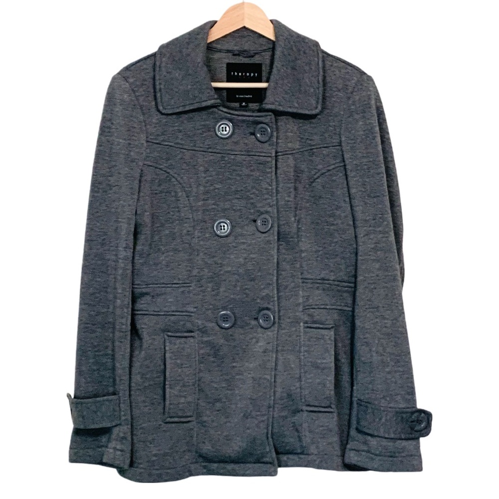 Therapy Gray Jacket Pea Coat Size Medium Casual Classic Preppy